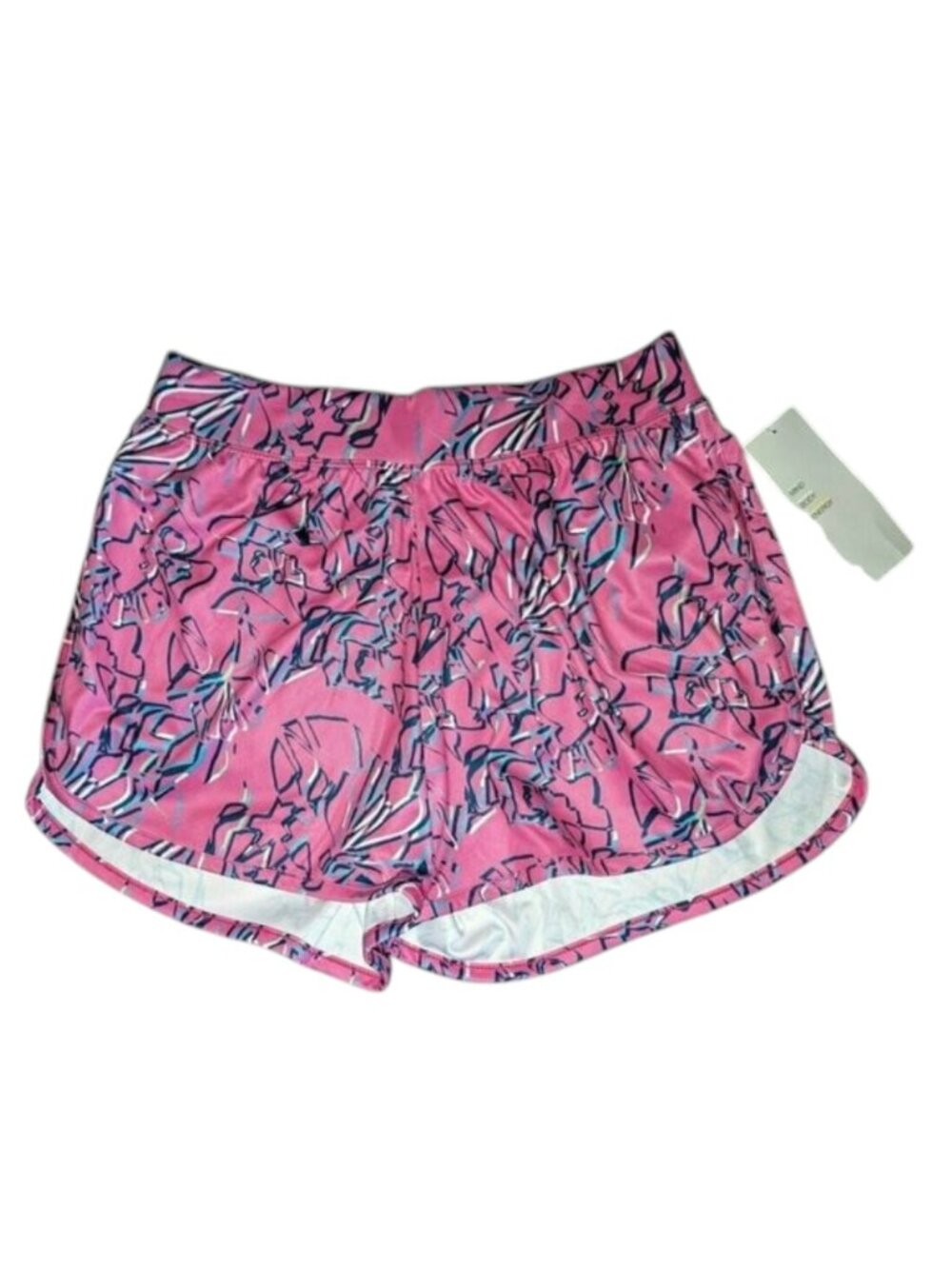 NEW Z by Zella Watercolor Floral Print Elastic Waist Pull On Sport Shorts 14/16